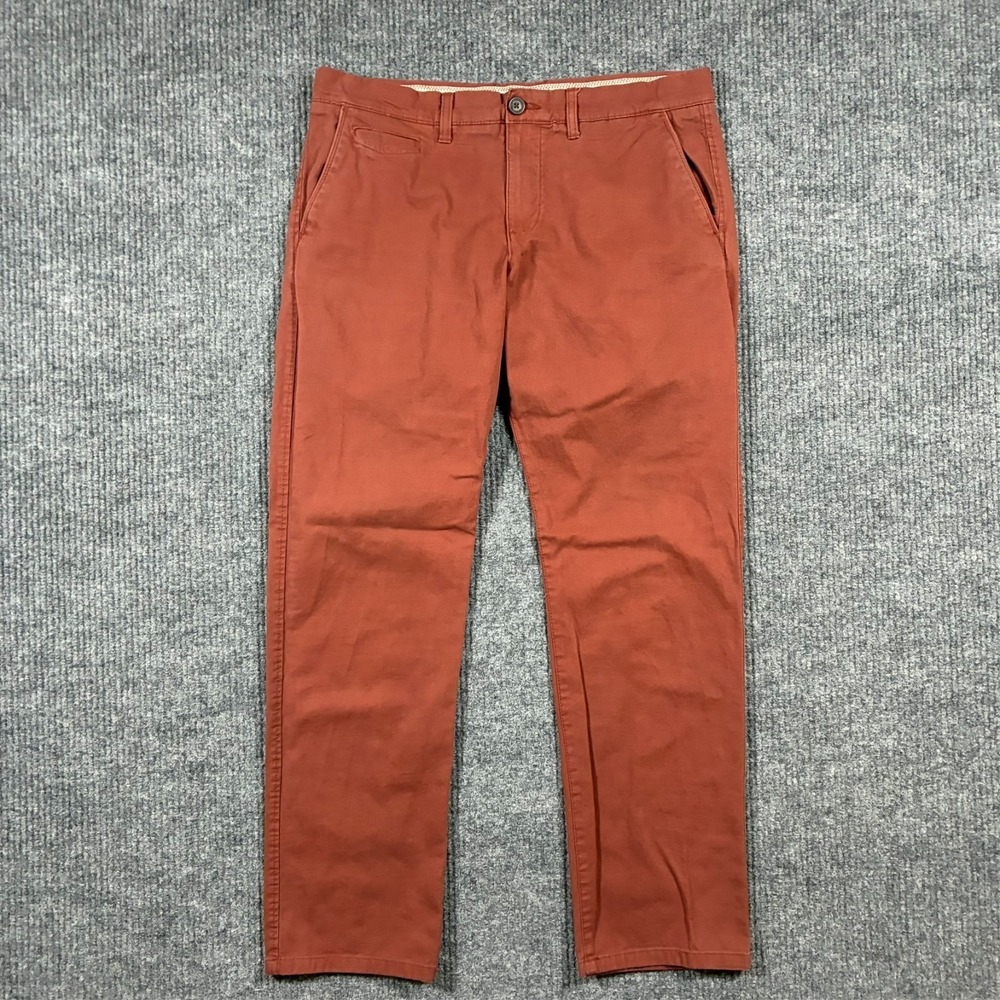 Canda‎ Mens Chino Pants Size 36x32 Rust Orange Regular Fit Stretch Casual